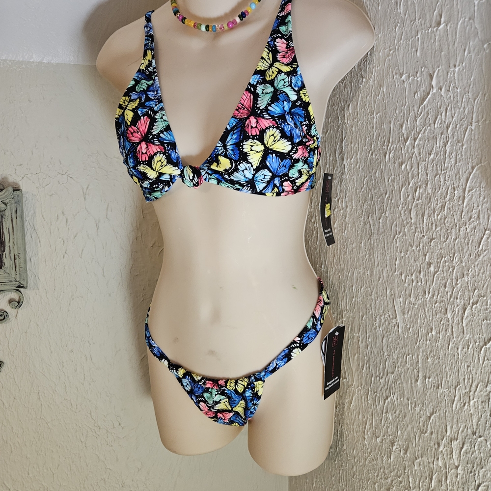 2/$10 Blue and Pink Floral Bikini Swim Set